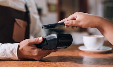 Contactless payment with a smartphone.