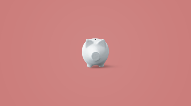 Piggy bank on a pink background.