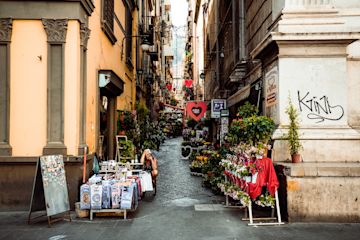 A typical street in Naples.