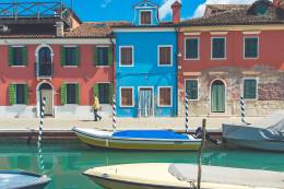 Colourful houses in Burano, Italy.
