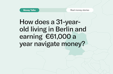 A graphic of the map of Germany showing how a 31 year old earns 61,000 Euros a year.