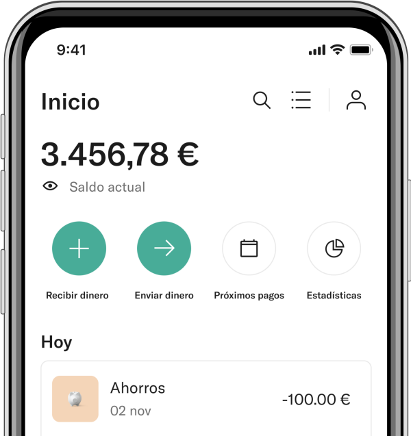 Aplicación N26 en smartphone.