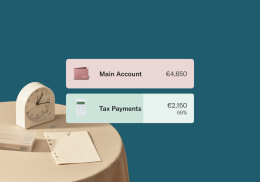image of two N26 subaccount showing the "main account" and "Taxes" spaces to budget money.