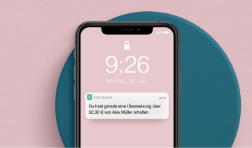 N26 Notifikation über eine SEPA-Echtzeitüberweisung.