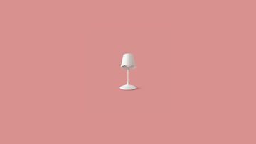 Lamp against pink background.