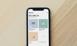 Smartphone on a desk with the N26 app opened.