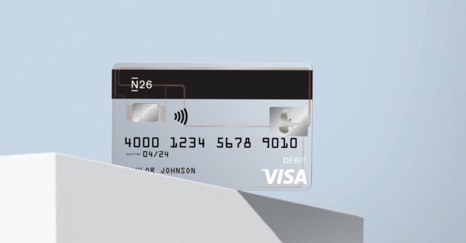 Una tarjeta de una cuenta bancaria de N26.