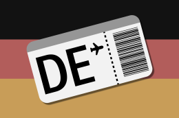 German flag and barcode.