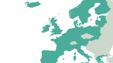 Mappa dell'Europa con i paesi in cui N26 è disponibile nel 2018.