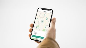 N26 banking app showing a map with ATM locations near the user.