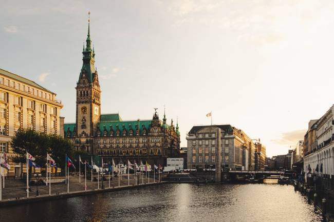 View of Hamburg town hall.