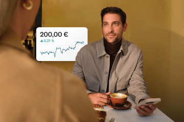 picture of a man and options trading illustration.