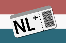 Bandera de los Países Bajos y código de barras.
