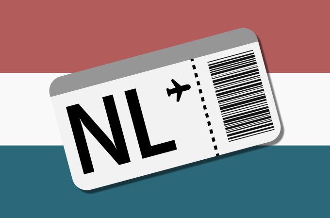 Netherlands flag and barcode.