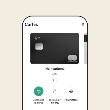 écran de téléphone N26 métal Mastercard.