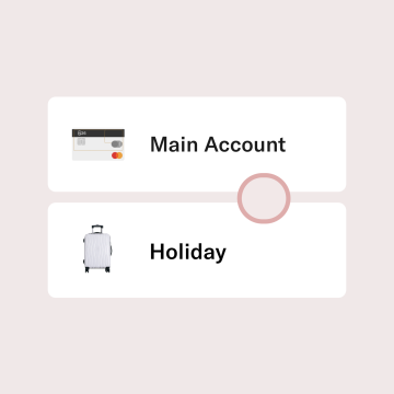 illustration of n26 main account and a suitcase.