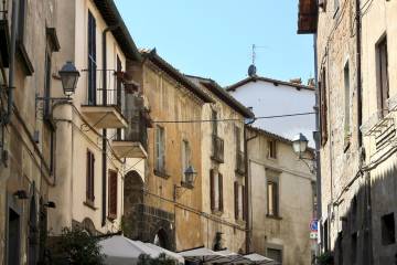 Typical street in the center of an Italian village.