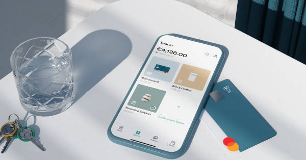 N26 spaces application with N26 YOU bank card on a table.