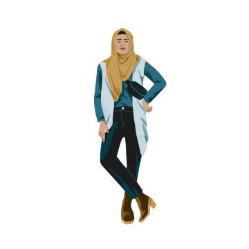 Imagen de una persona de pie vistiendo una burka y con las piernas cruzadas.