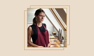 Jewelry designer in her workshop.