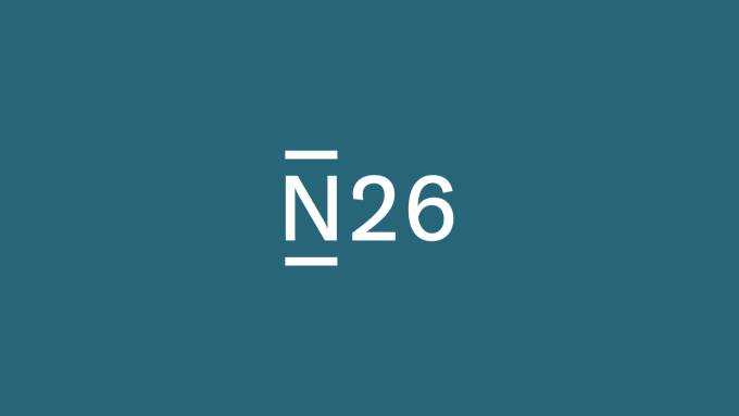 Logo N26 su sfondo turchese.