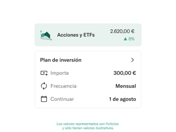 Pantalla de la aplicación N26 para planes de inversión.