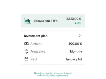 N26 App screen for Investment plans.