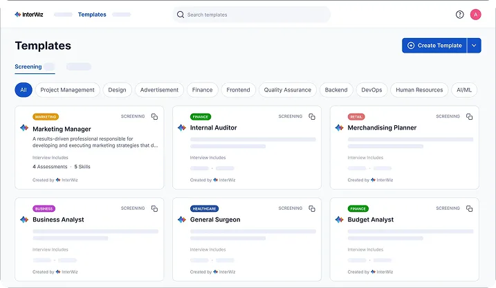 Templates for skills assessment