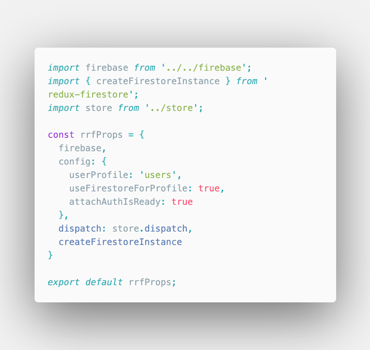 react-redux-firebase-4 ReactReduxFirebaseProvider configs