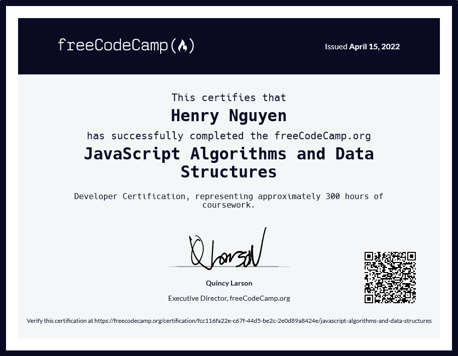 freecodeCamp certification