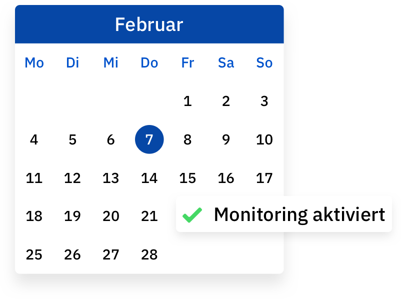 Website Monitoring Calendar