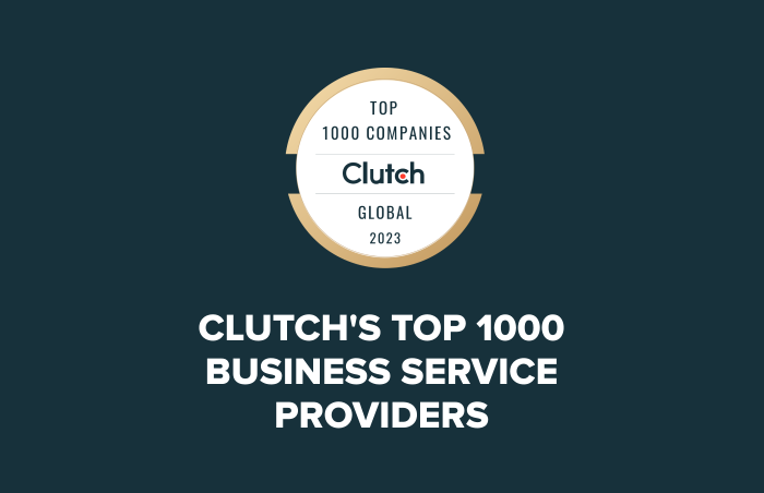 Clutch, the premier B2B service marketplace, reveals its annual list of the top 1000 global service providers for 2023. Recognizing excellence for the 6 consecutive years, this curated selection represents the best among 280,000 companies worldwide. 