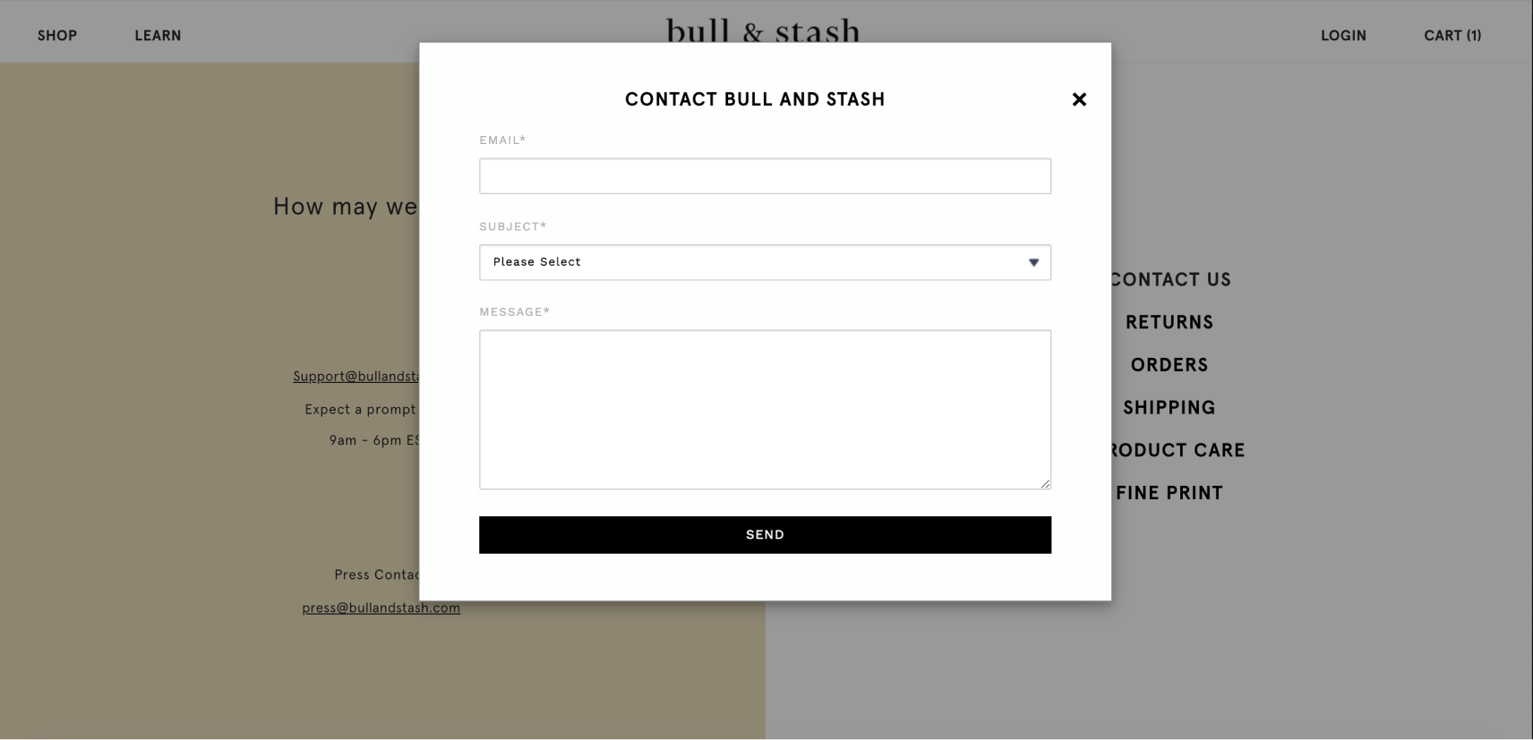 Showcase Shopify website ecommerce store