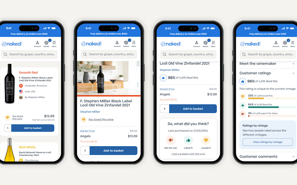 Image of all the ratings screens on mobile phones