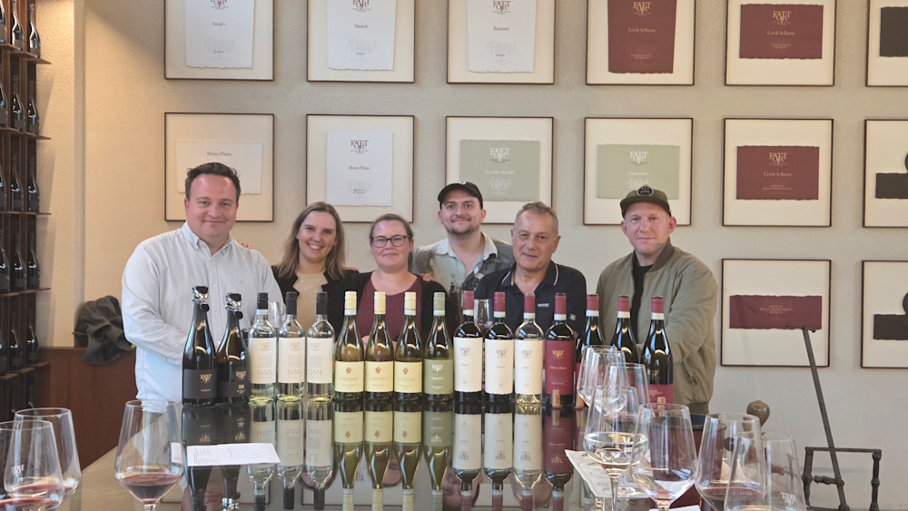 With Antonio Fattori: a group shot after a proper Amarone masterclass, including a tasting across multiple vintages. Tough day at the office.