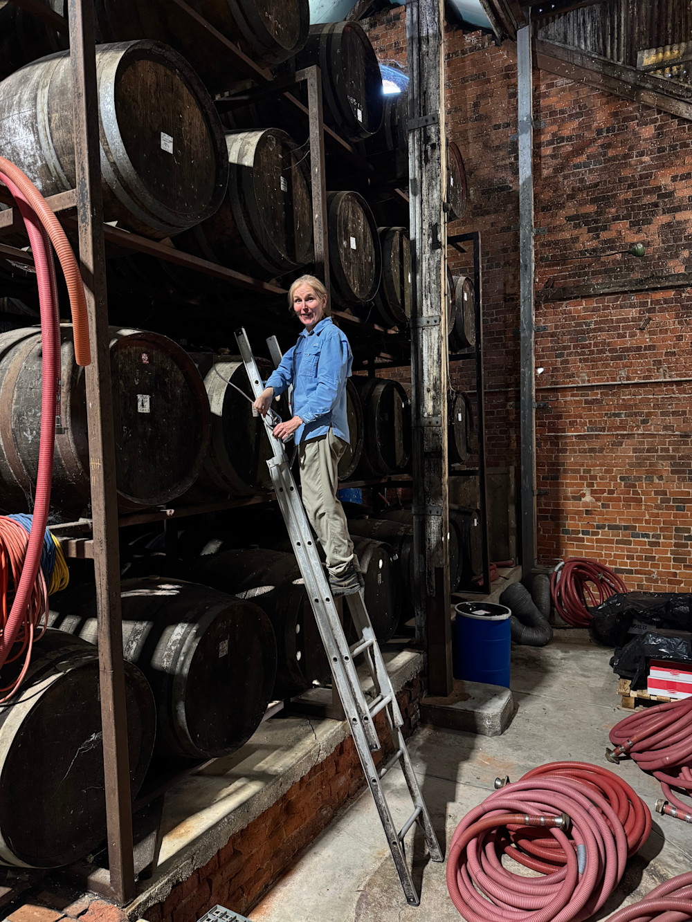 Fortified winemaking is part science, part patience… and part acrobatics. Because apparently the best samples are always the ones at the top.