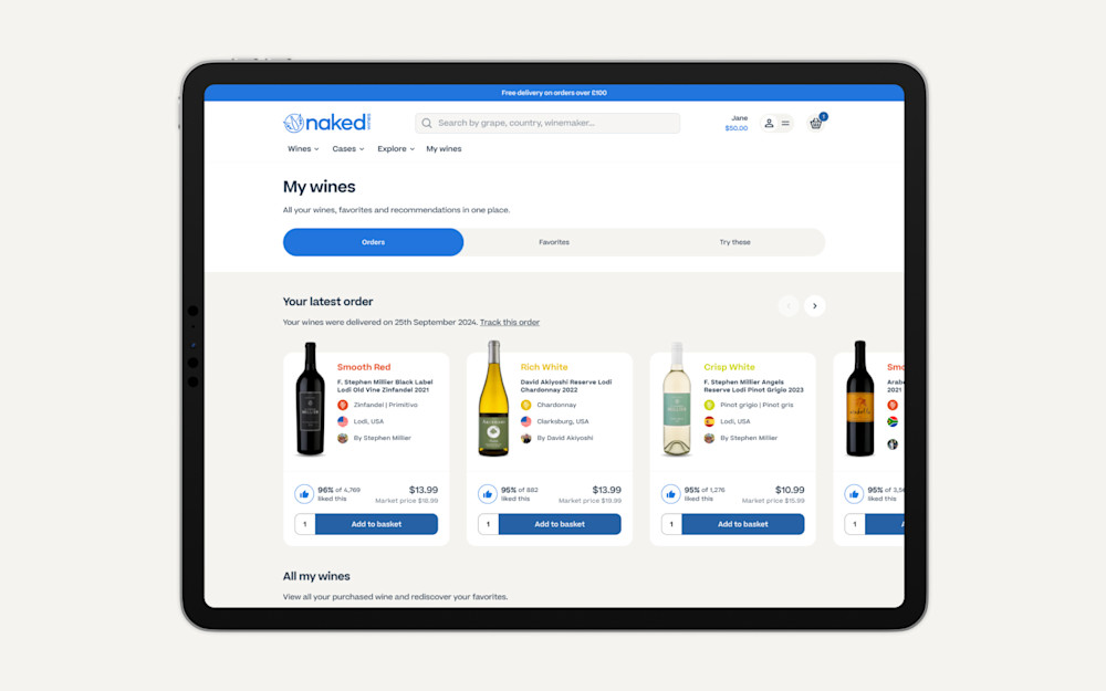 Image of my wines page