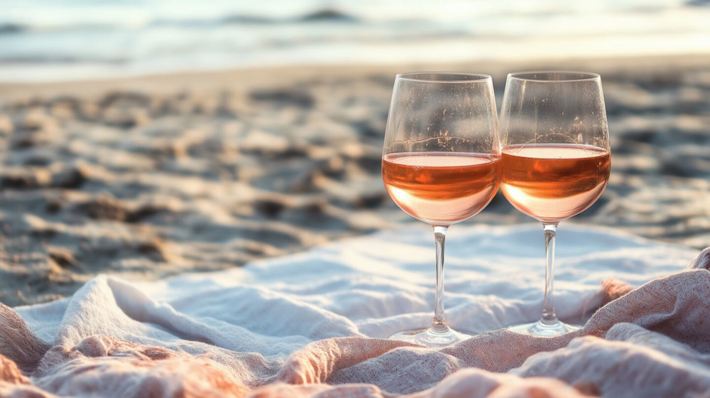 Rosé and a sunset - the perfect combo.