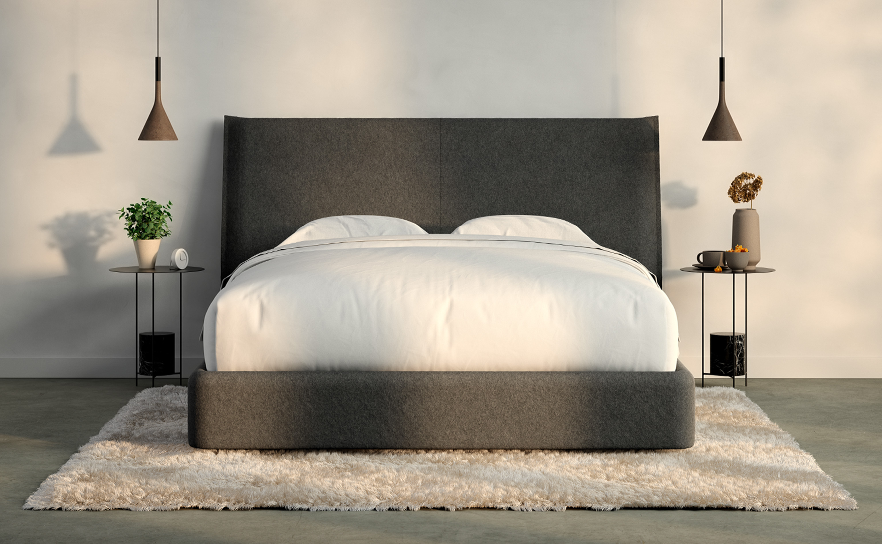 Casper Haven Upholstered Bed Frame And, Bed Frame With Slanted Headboard