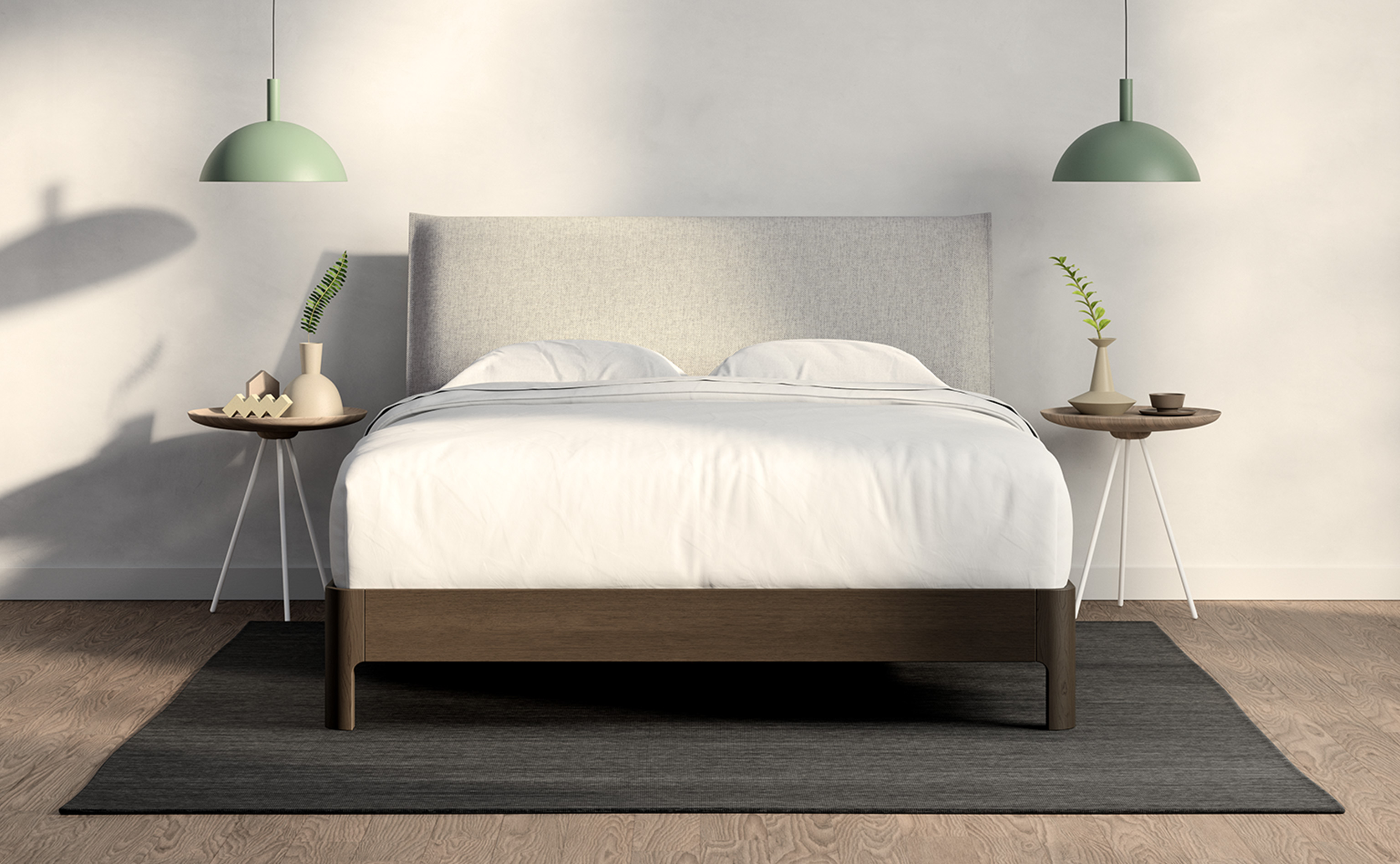 Casper Repose Wooden Bed Frame With, Light Brown Wood Headboard