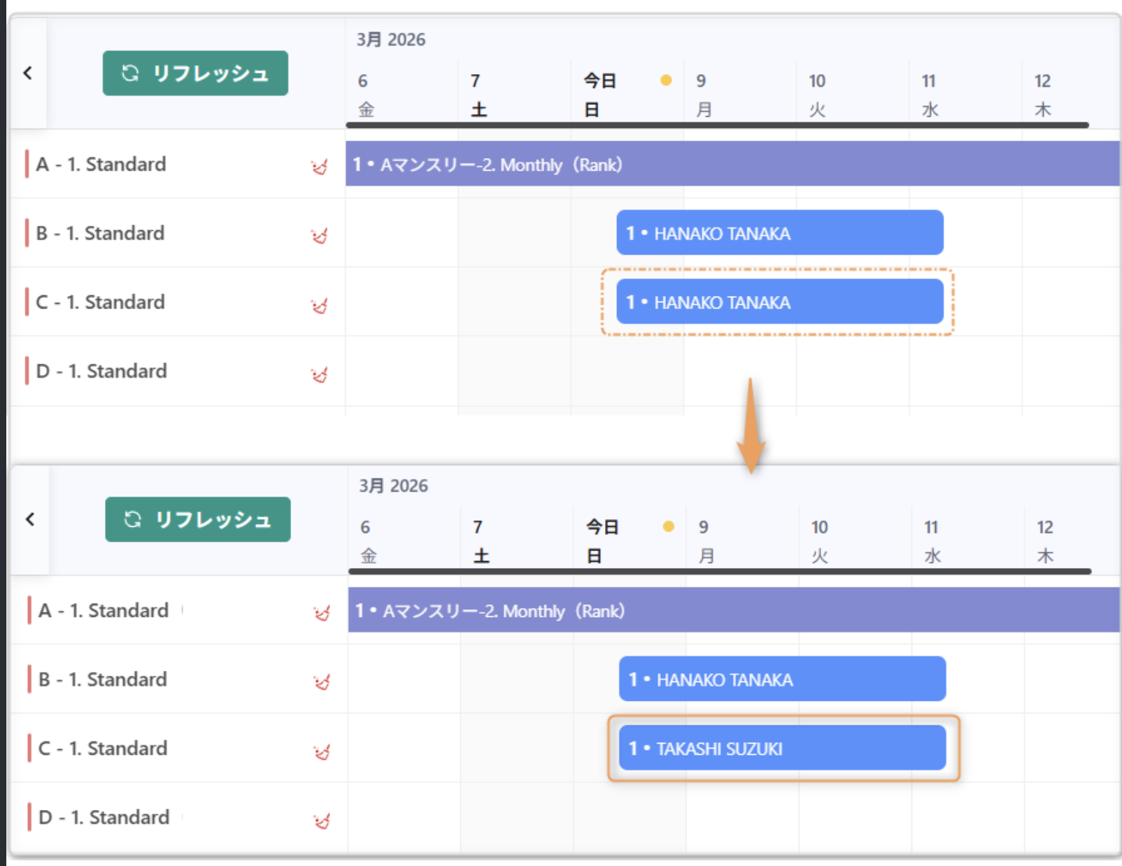 【予約管理】複数部屋予約の各部屋の宿泊者名を変更できるようになりました