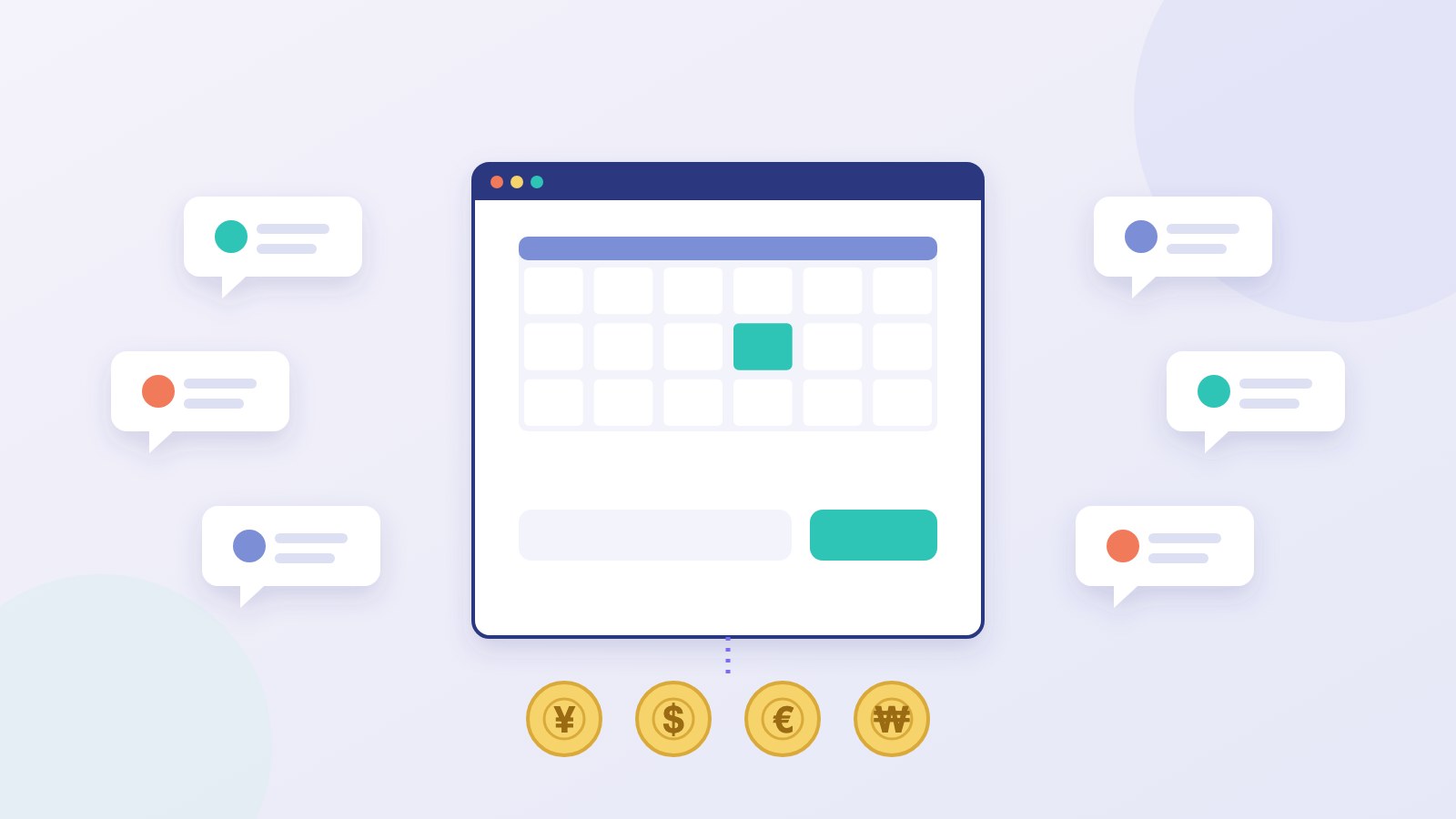 A booking page that serves guests in multiple languages and shows prices in several currencies