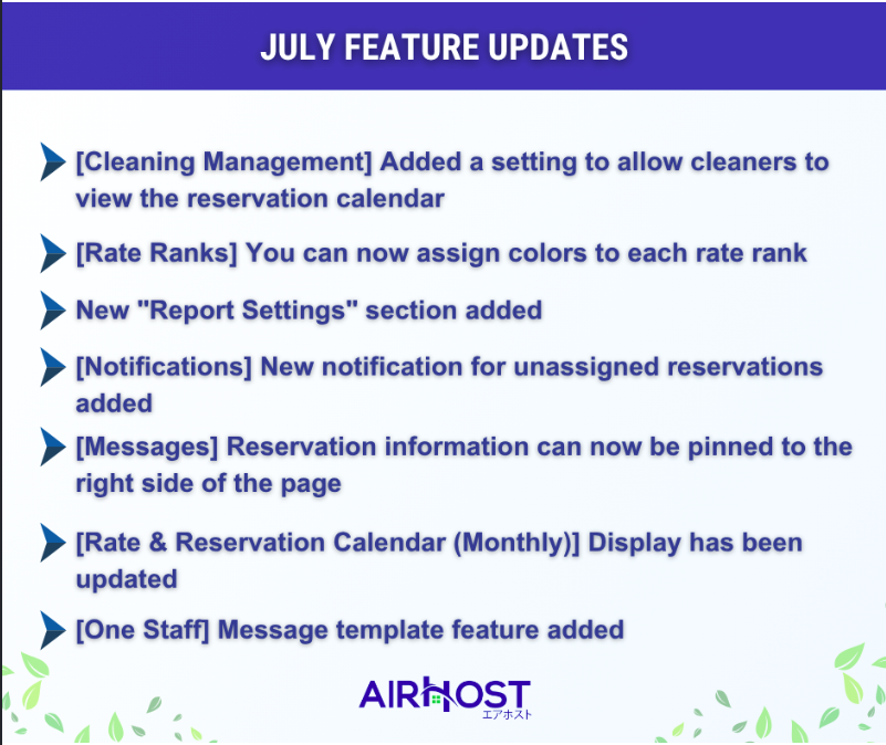 2025July Update Information 