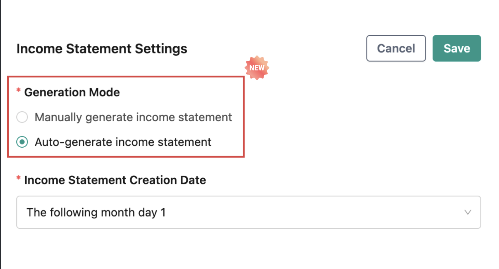 【Accounting】Added “Manual Generation” for Owner Statements