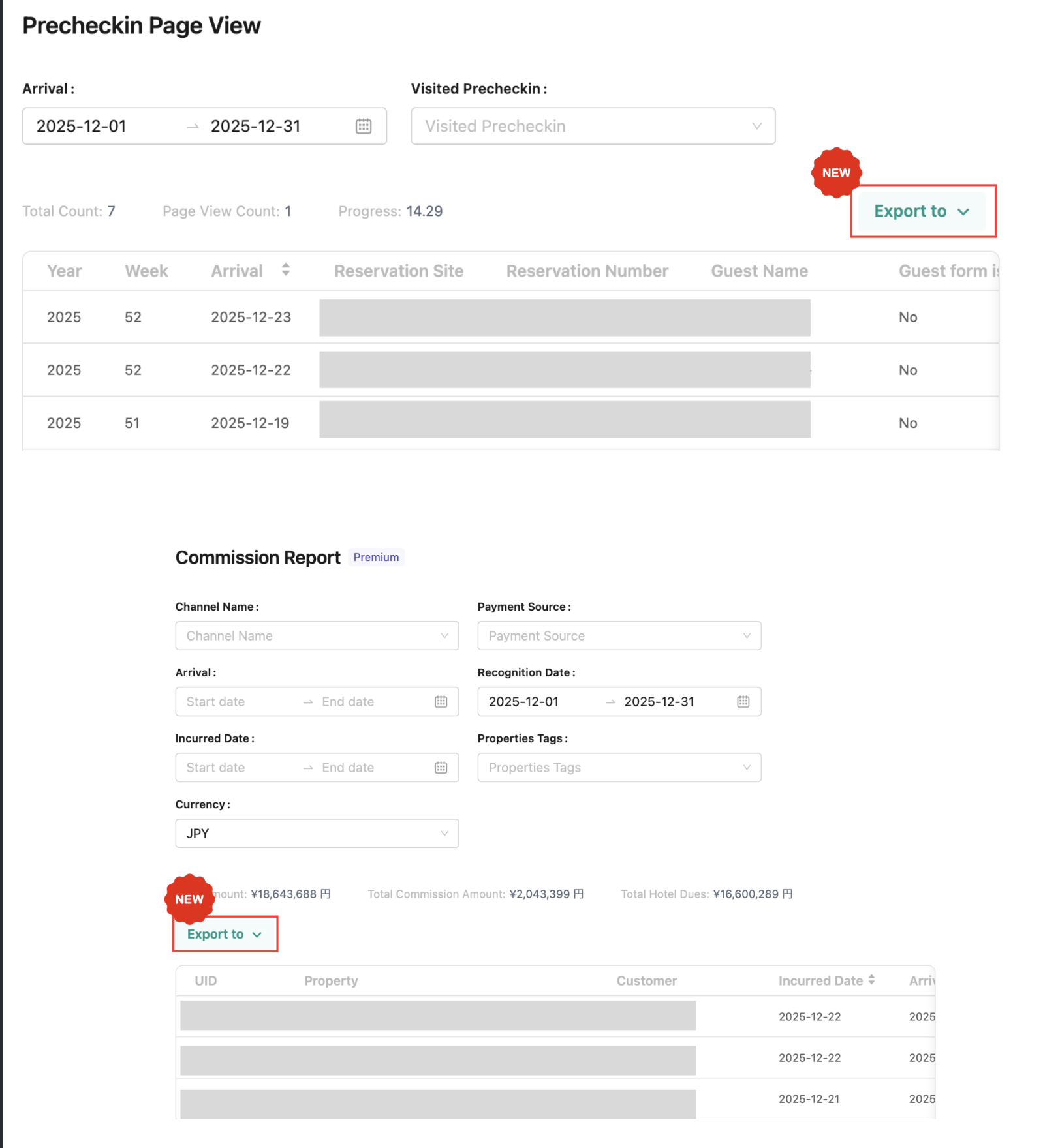 【Reports】CSV export now available for pre-check-in and fee reports!