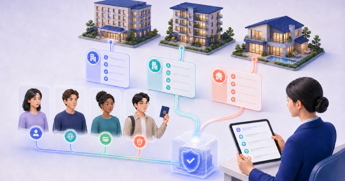 Three accommodation types use different guest registers, collected for every guest through secure online check-in