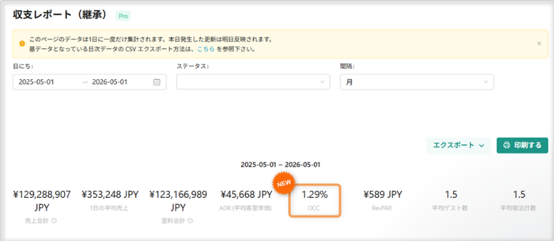 【収支レポート】OCC表示に対応
