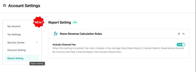 “Report Settings” Added!