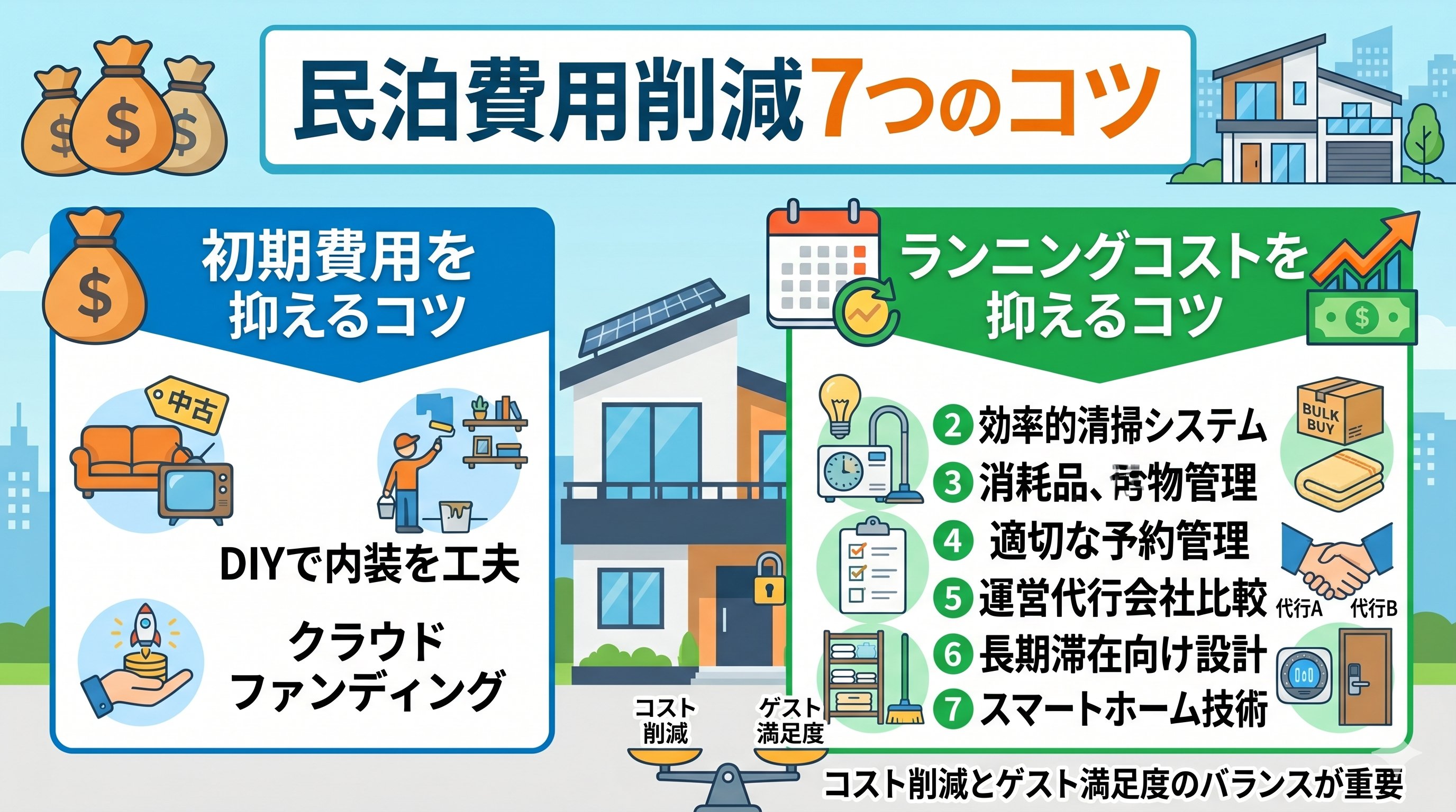 民泊の費用を抑えるコツ7選