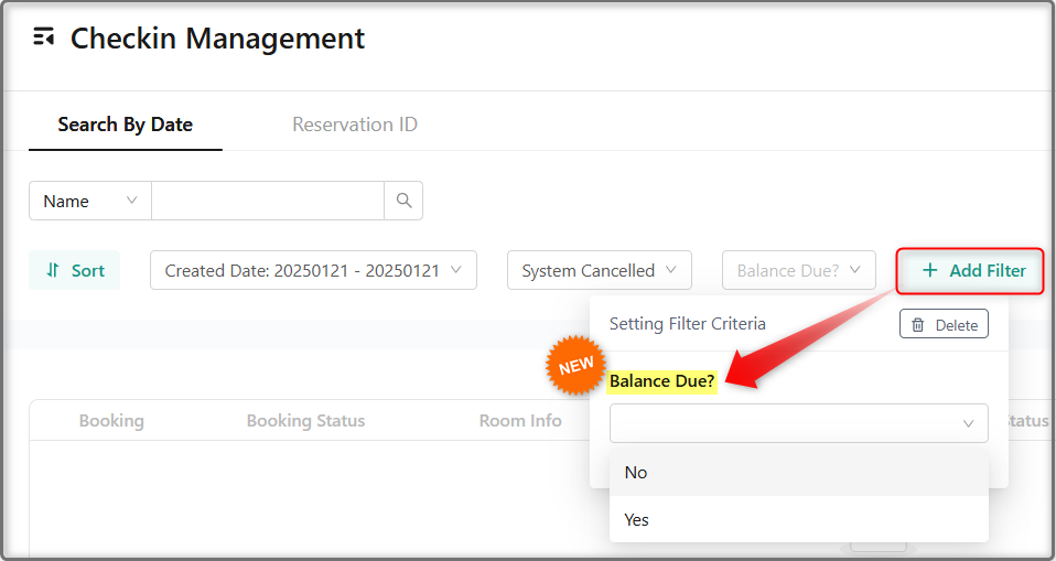  [Check-in Management] New Payment Status Filter